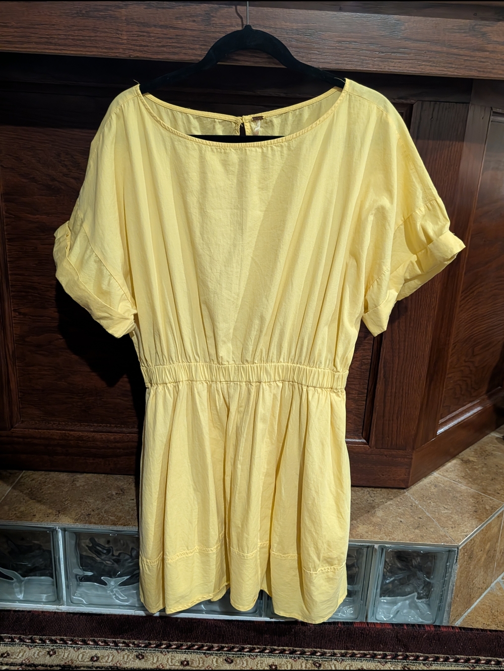 Free People Sunny Yellow Short Sleeve Mini Dress Clearance